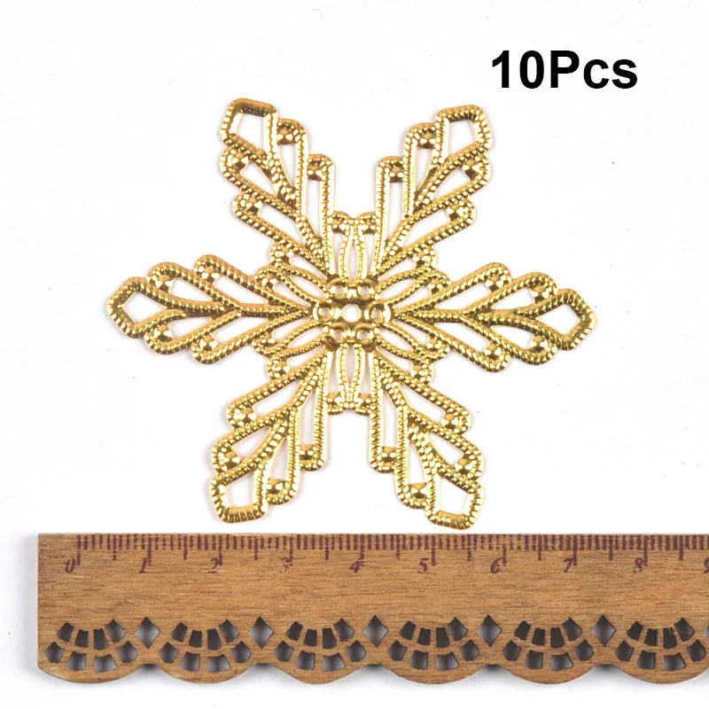 Flowers Antique Filigree Wraps Connectors For DIY Jewelry Accessories Findings Making Scrapbook Supplies Home Decor Metal Crafts Qme 70X70mm 10pcs