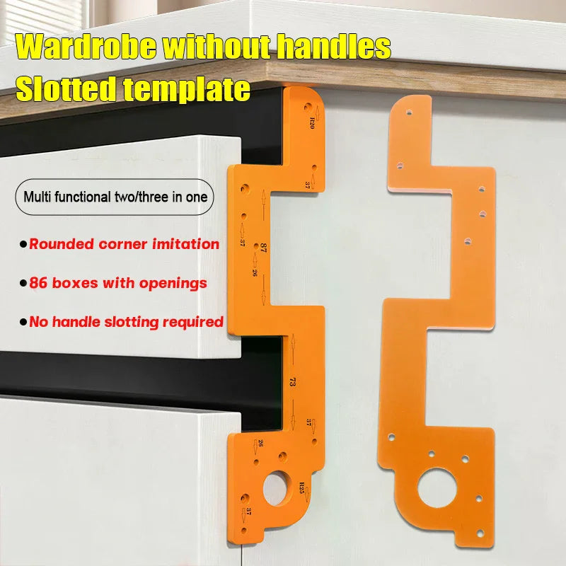 Invisible Embedded Handle Slotting Template Slot Positioning Tool For Wardrobe Kitchen Handle Cabinet Door Qme