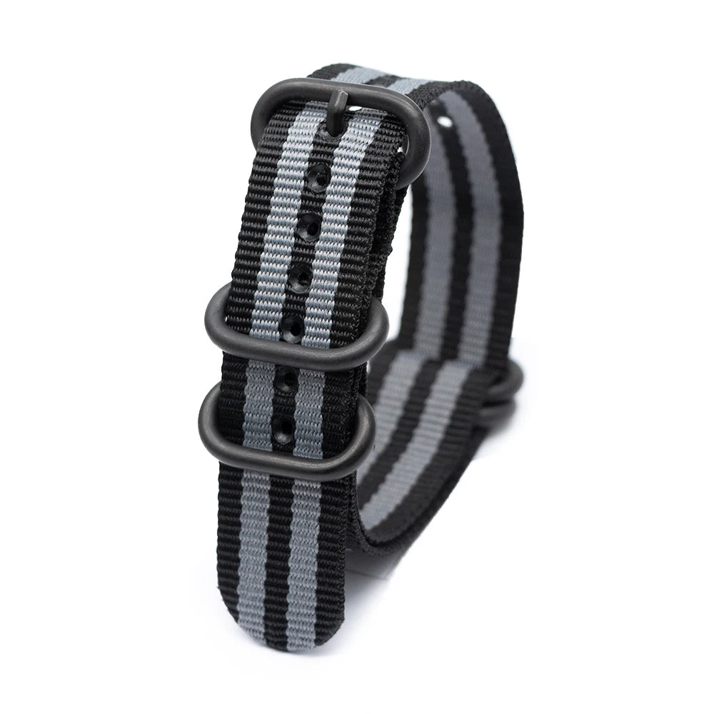 Army Sports Nylon Watch Band Black Ring Buckle Wristband Accessories