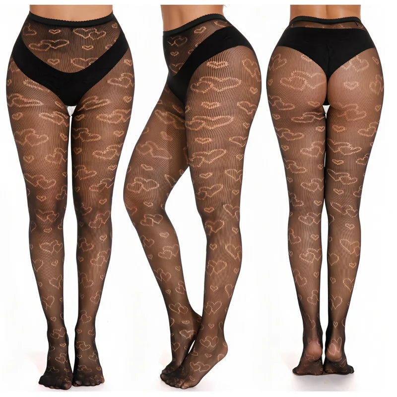 Y2K Women Gothic Hollow Out Pantyhose Lolita Thigh Fishnet Stockings Qme A10 One Size