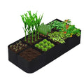 Growing Bag Garden Planting Bag Multi-gird Felt Rectangle Planting Nursery Pot Vegetable Tomato Potato Planting Container Plant Qme 120x60x30cm 4 Pockets