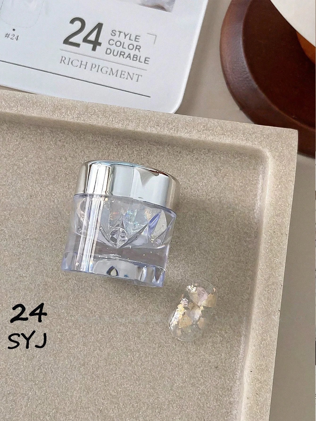 1 High-end Mirror Magic Powder Storage Box Colorful Bright Nail Art Qme 24