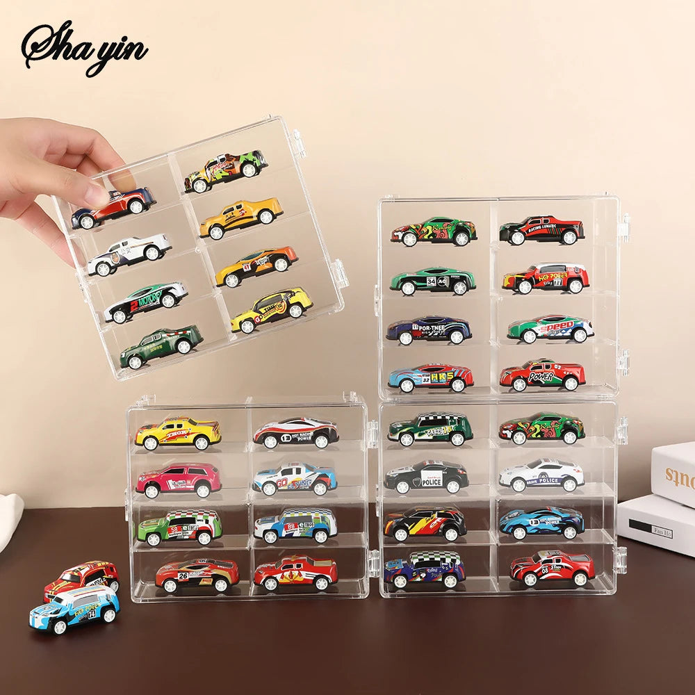 Compact Car Model Storage Display Box, Car Model Dust-Proof Display Stand, Transparent Toy Car Placement Box Qme