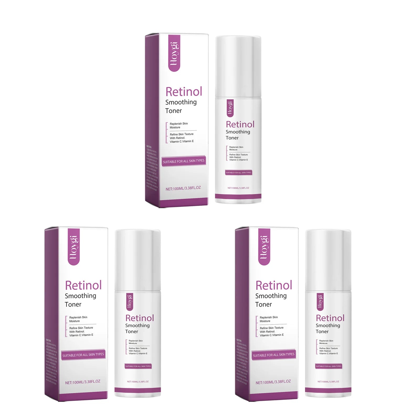 100ml Retinol Hydrating Toner Firming Lifting Fade Fine Lines Improves Dullness Brightening Smoothing Deep Nourishing Skin Care Qme 3Pcs