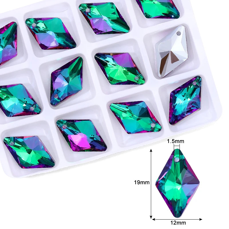 Crystal Pendant Beads Bright Color Single Hole Charm Glass Jewelry Beads Gems For Jewelry Making Supplies DIY Earrings Bracelet Qme 4-12pcs