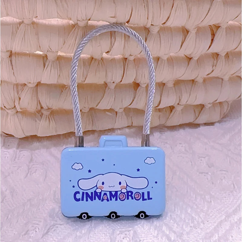 Kuromi Wire Rope Combination Lock Cute Card-Style Luggage for Home Use Small Padlocks for Student Backpacks and Helmets Qme