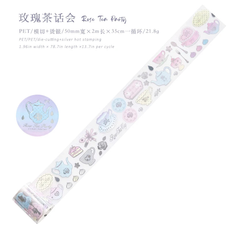 TIANZI 50mmx2m Cartoon Die-Cut Masking Tape Creative Filmstrip Stationery for Card Scrapbooking Stickers Journaling Qme A 2 Rolls