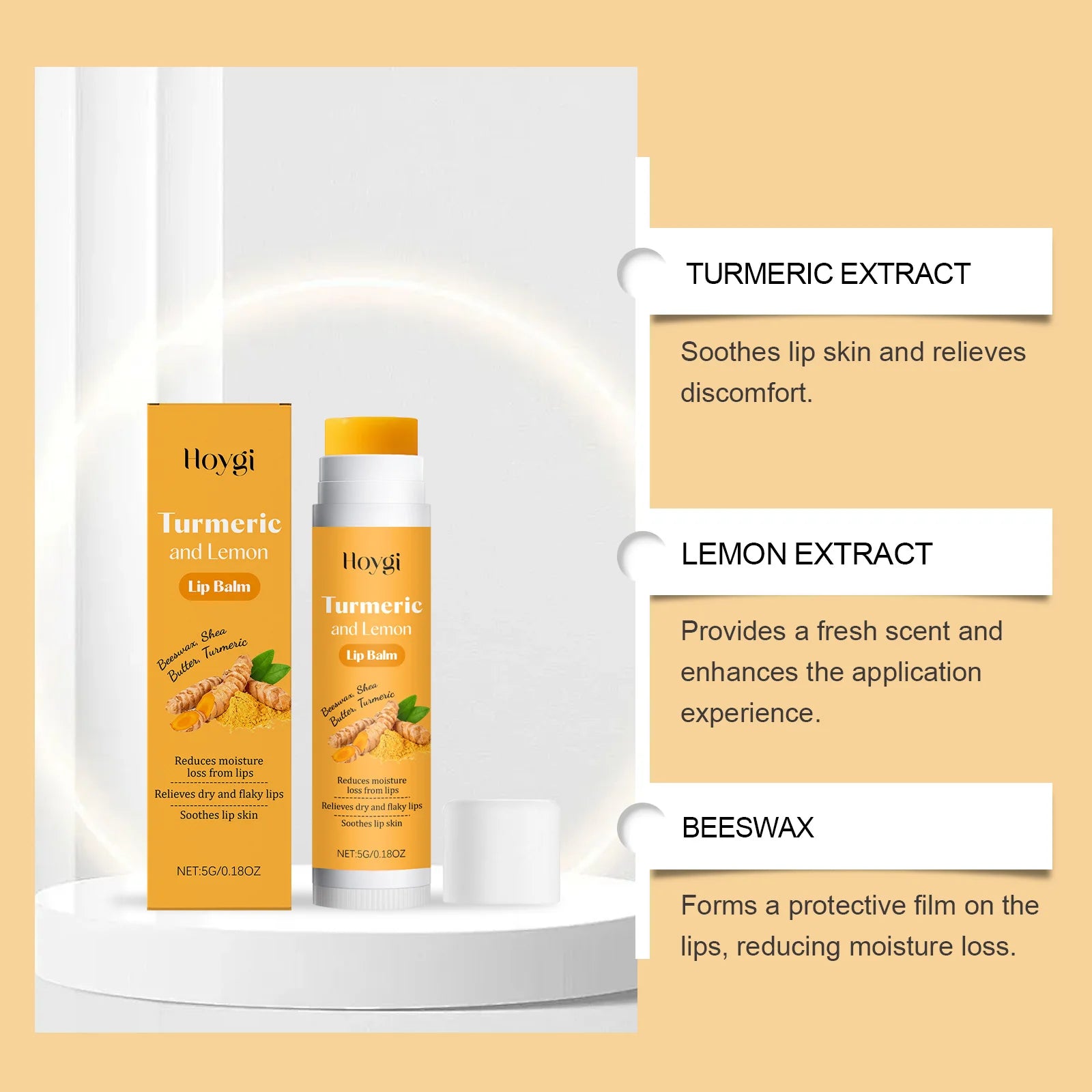 3-in-1 Lip Care Set Turmeric Nourishing Lip Balm Exfoliating Coconut Scrub & Hydrating Plumping Serum for Soft Smooth Lips Qme