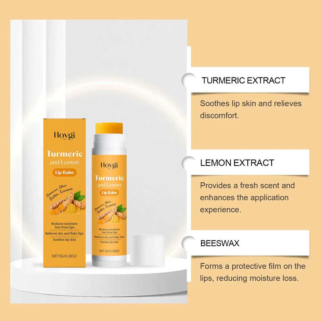 Lip Balm Care Series Lasting Moisturizing Nourishing Lip Care Lemon Turmeric Soothing Tallow Hydrating Balm for Dry Chapped Lips Qme