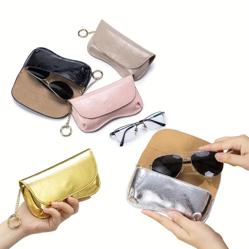 Leather Glasses Box Storage Case Easy Portable Bag Pressure-resistant Qme
