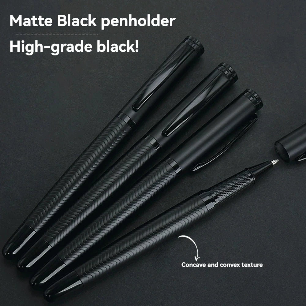Advanced Business Metal Gel Pen With Black Finish Medium Point 0.5mm Black Ink,Durable,For Office,Professional Design Qme