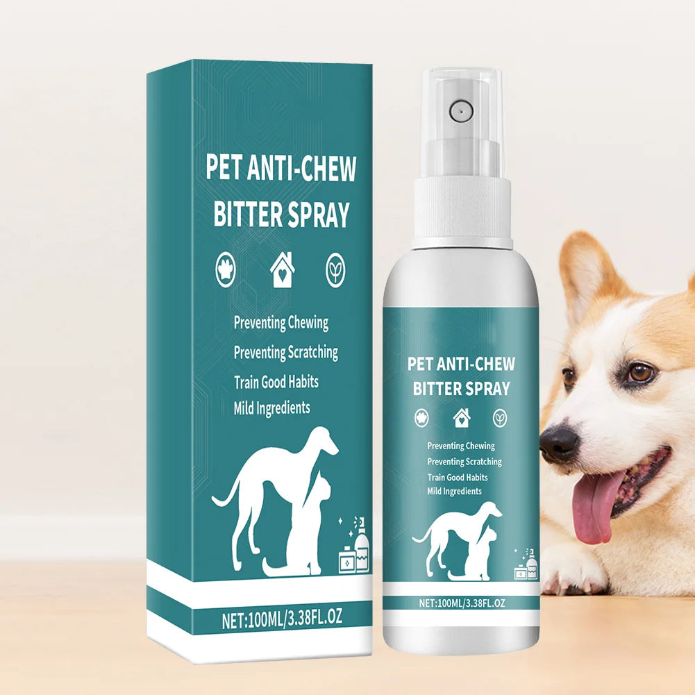100ml No Chew Spray for Dogs Safe No Alcohol Natural Bitter Spray Deterrent Spray Pet Anti Chew Spray for Dogs To Stop Chewing Qme Default Title