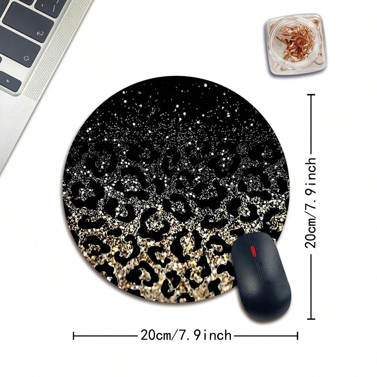 1 Leopard Print Animal Cartoon Mouse Pad Circular Office Desk Anti Qme