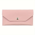 Men’s Ultra Thin Portable Cash Envelope Wallet Wear Resistant PU Leather Money Binder Organizer with Name Card Holder Qme Pink