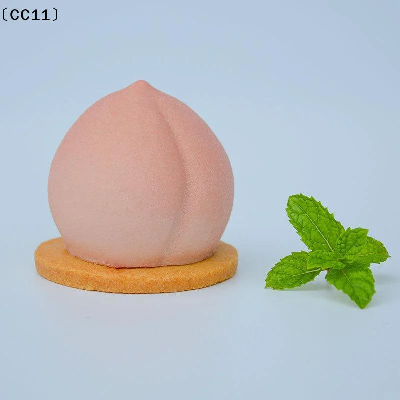6 Cavity Peach Silicone Cake Baking Mold Chocolate Mousse Ice Cream Qme