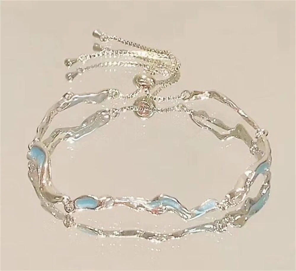Elegant New Flowers Bracelet for Women Sweet Y2K Moon Cherry Blossom Bow Zircon Bracelets Luxury Designer Trend Daily Jewelry Qme VERMEIL