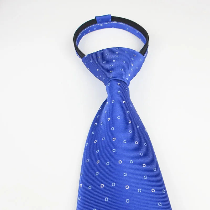 Zipper Ties Men Neck Tie Solid Striped Dots Neckties Men's Automatic Qme stx-7