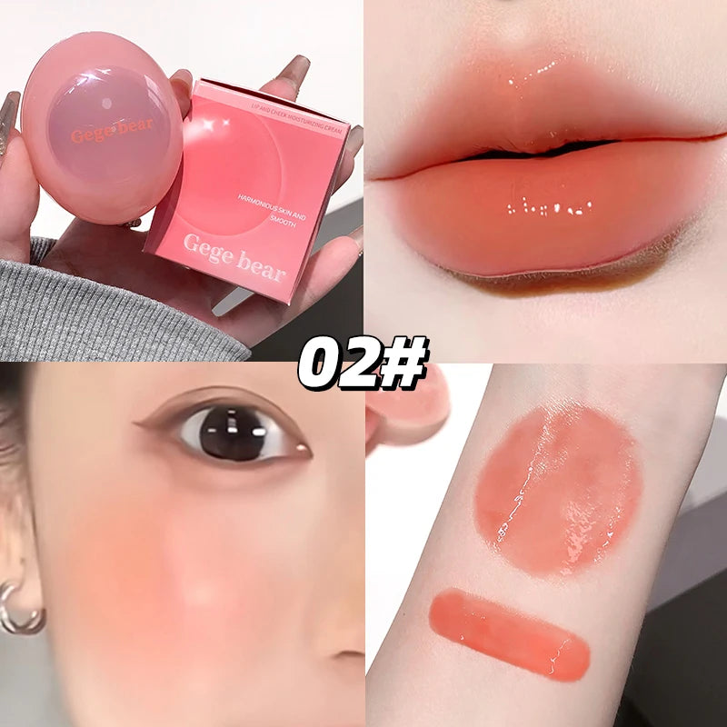 Gege Bear Dual-use Lip Jelly Glaze Blush Moisturizing Jam Gloss Honey Qme GX1398-02
