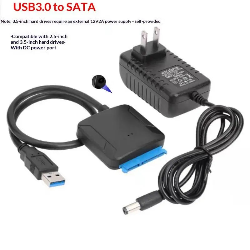 SATA USB 3 0 Adapter Cable 5 SSD HDD Hard Drive Disk Qme Sata Cable US plug