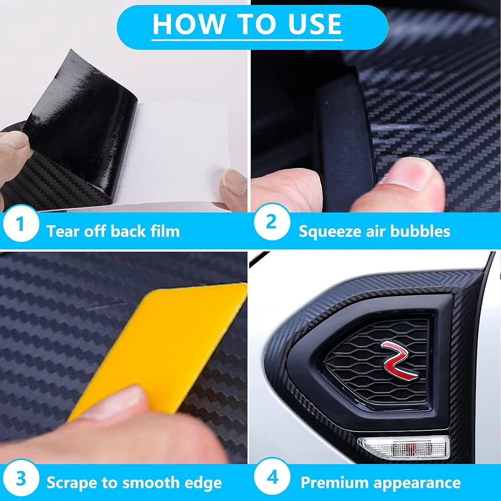 3-10cm Width Carbon Fiber Automotive Tape Car Door Edge Guards Door Sill Protector Anti Collision Film Scratch Cover Strip Tape Qme