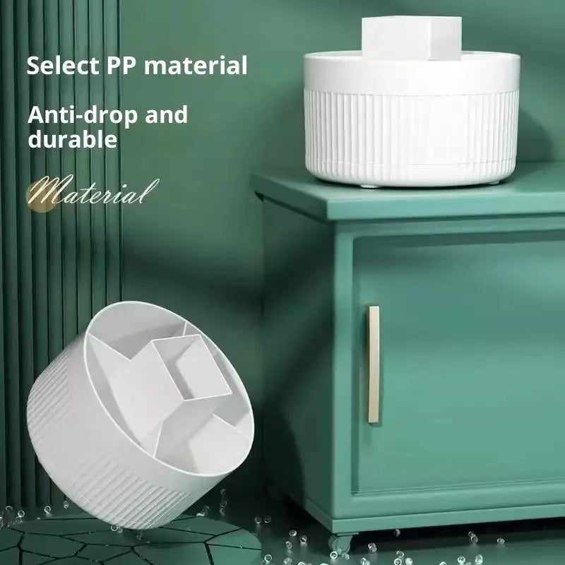 Bathroom Vanity Desktop Storage Holder Bag 360 Rotating Makeup Brush Qme