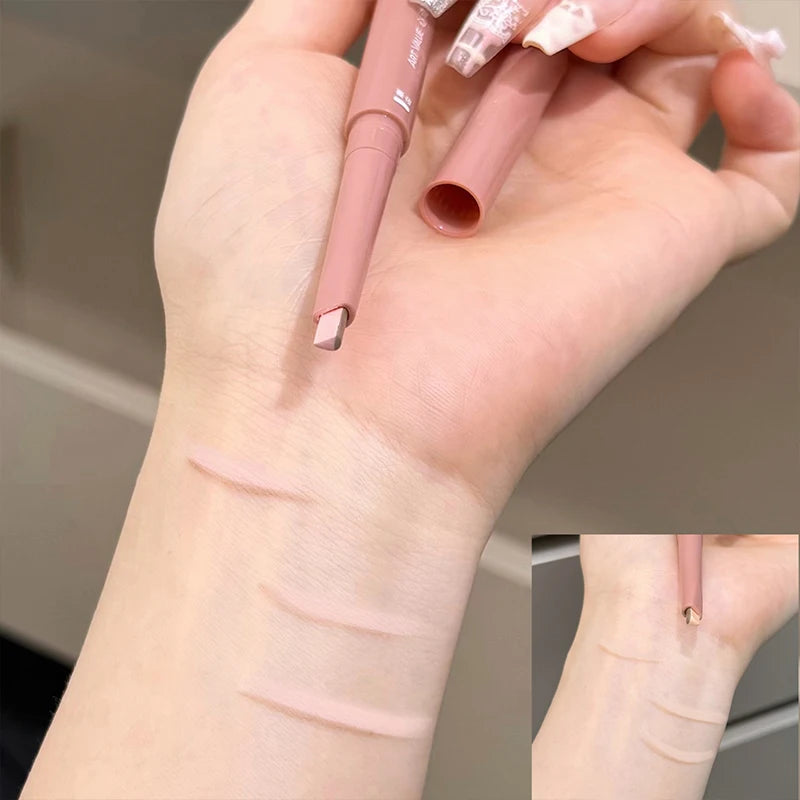 ART VALUE Two-tone Paste Lying Silkworm Pen Under Eye Liner Brighten Shadow Pencil Makeup Nude Pink Beige Eyeliner Contouring Qme