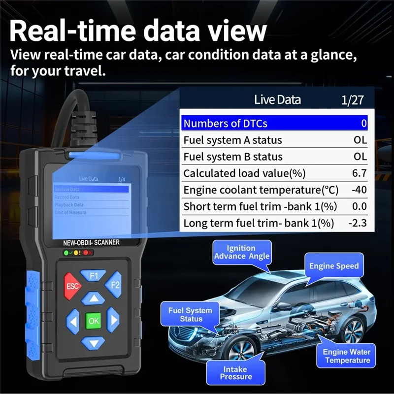 A02F-T300 OBD2 Scanner Superior Diagnostic Tool Readiness Mode 6 Mode 8 Check Engine Code Reader With Reset For All Cars Qme