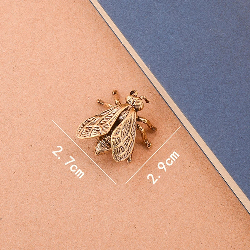 Miniature Simulation Insect Desk Ornament Brass Bee Figurines Table Qme A2