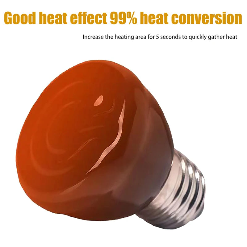 220-240V Far Infrared Heating Lamp Black Ceramic E27 Pet Warmer Bulb Qme