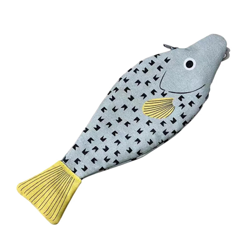 Fish Shape Novelty Pencil Case Pen Bag Coin Purse Funny Pouch Qme
