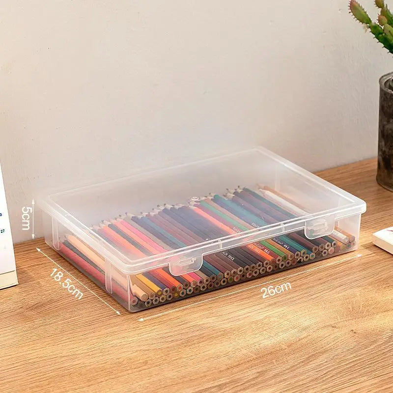 Large Capacity Pencil Case Transparent Plastic Notebook Sketch Marker Qme