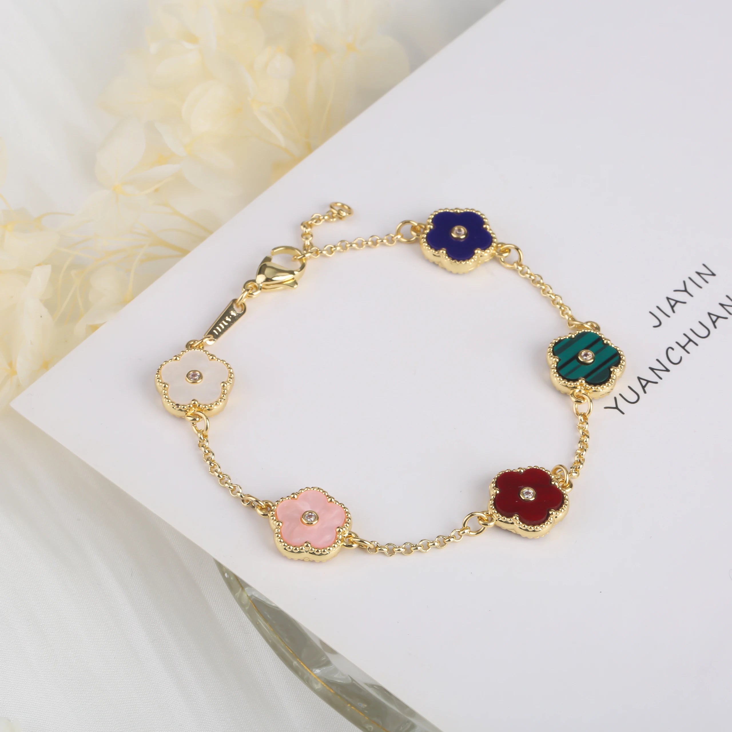 2023 INS Hot Sale 10 Colors Five Leaf Flower Bracelet Classic Fashion Adjustable Bracelet Sweet Romantic Woman Party Jewelry Qme 38