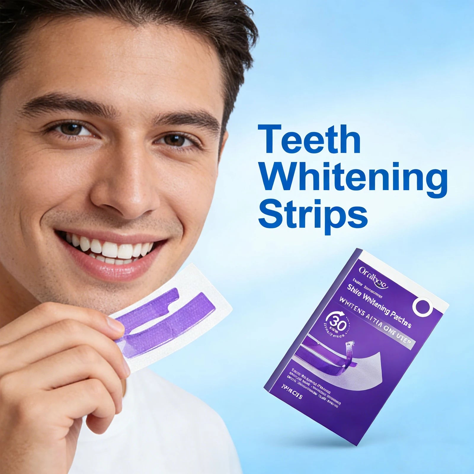 Purple Teeth Whitening Strips Tooth Stain Remover Tooth Plaque Removal Color Correction Non Sensitive Whitening Teeth Patch 7pcs Qme