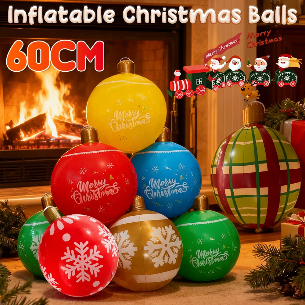 24 Inch Giant Inflatable Christmas Ball Outdoor Christmas Decorations New Years Christmas Ornaments Christmas Decorations Ball Qme