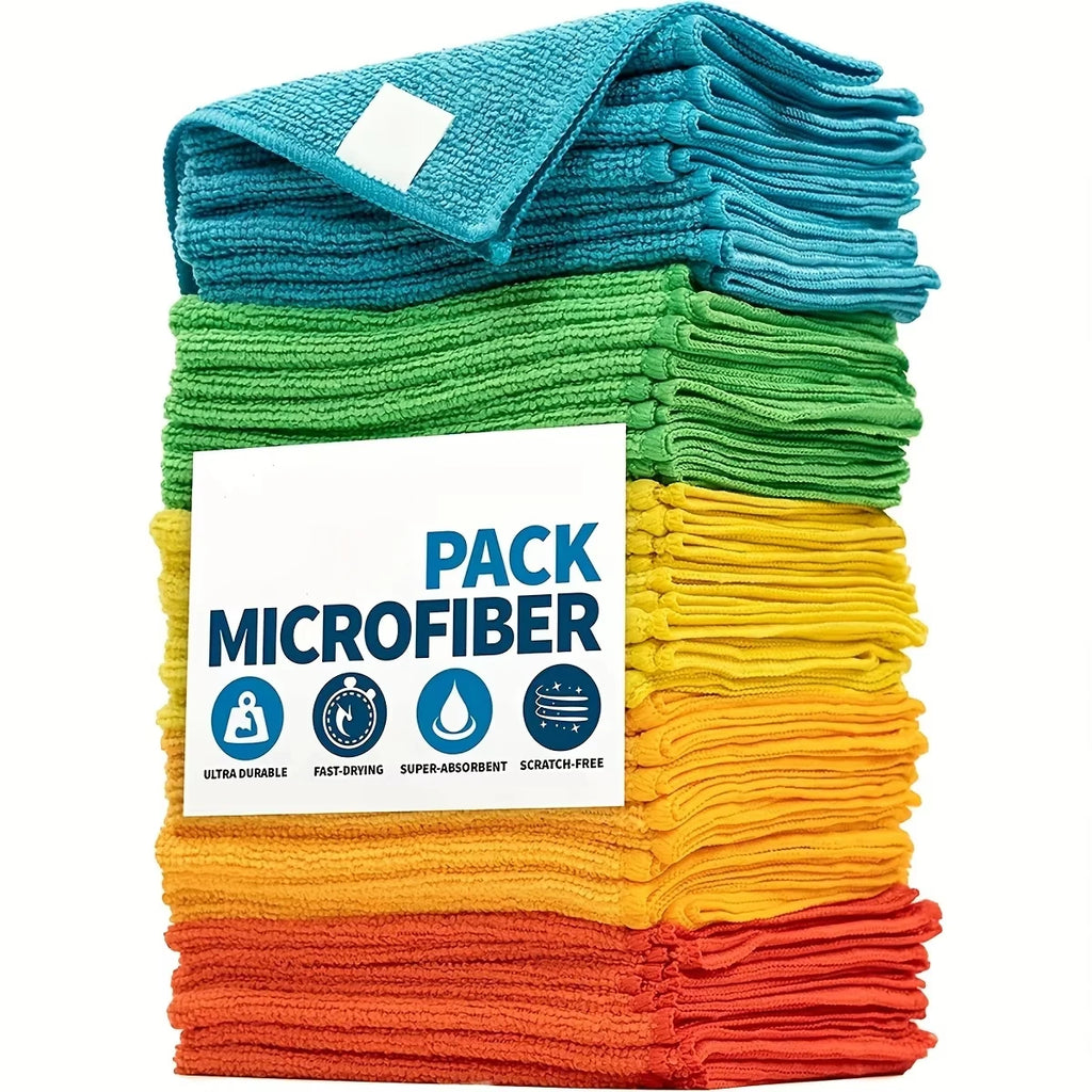 Microfiber Cleaning Cloth Random Dishwashing Household Rag Kitchen Qme Random Colors 10pcs