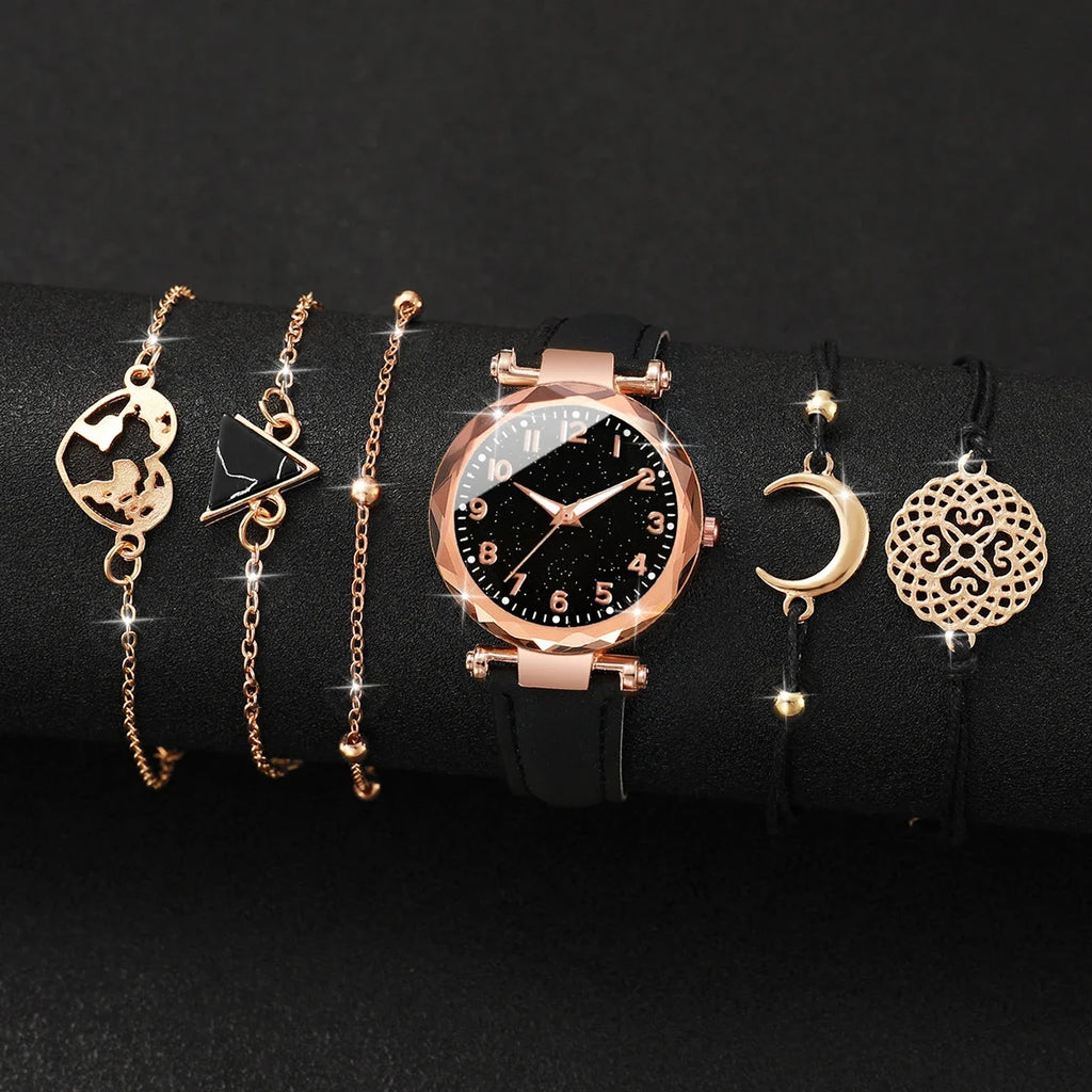 Leisure frosted digital belt women's watch starry night light girl's watch plastic case quartz watch Qme