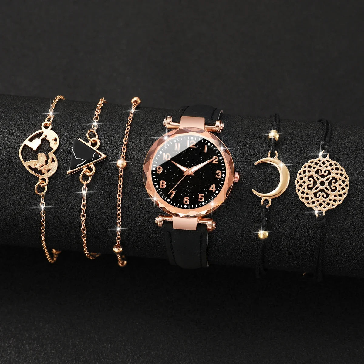 Leisure frosted digital belt women's watch starry night light girl's watch plastic case quartz watch Qme