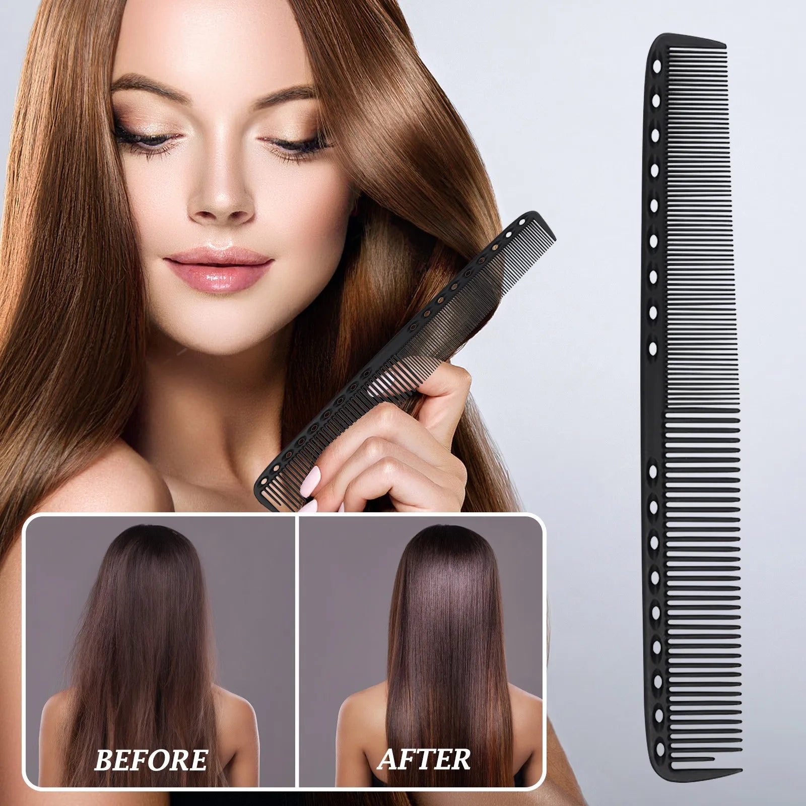 Barber Cutting Fine Trimming Comb Plastic Hairdressing Fading Comb Daily Comfortable Hairstylist Tool Pet Grooming Comb Qme