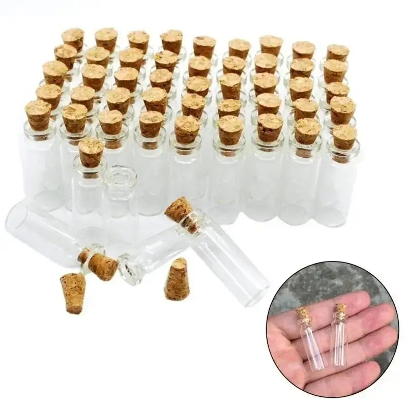 5/10Pc Creative Design Mini Clear Crystal Jars Lovely Cork Stoppers Glass Bottles Suitable Candles Essential Oils Decor DIYCraft Qme