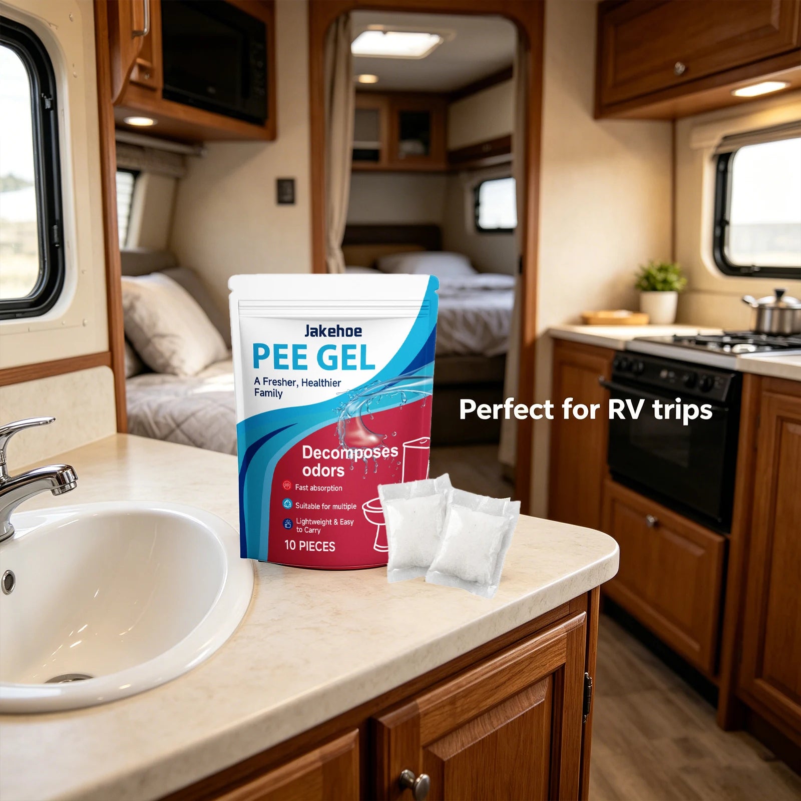 Pee Gel Urine Solidifier Packs Eliminates Urine Odors Fast-Acting Absorption Camping Travel Sanitary Solution Absorbent Powder Qme