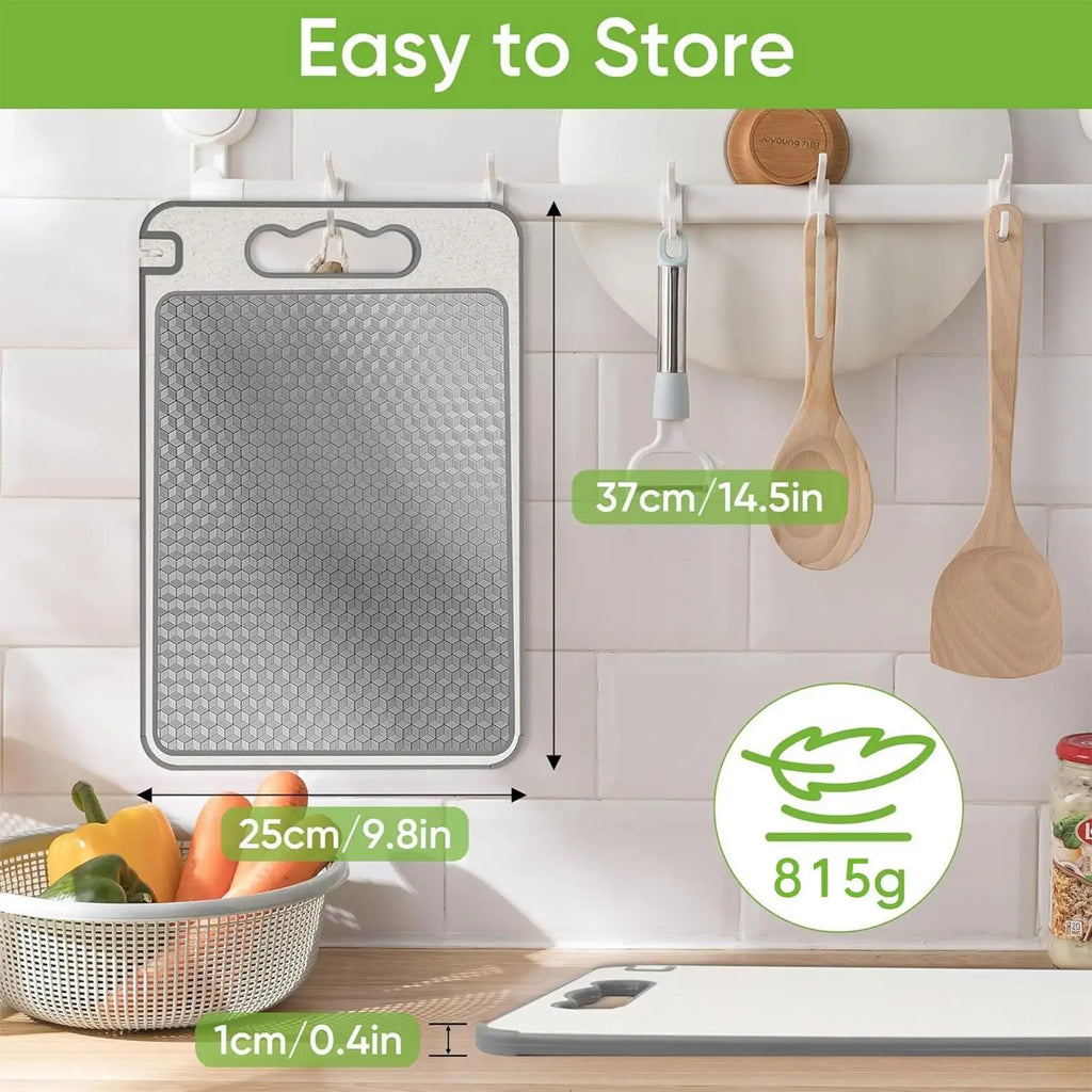 Double Sided Cutting Board Anti-scratch Stainless Steel Steak Cutting Board Kitchen Dining Tool With Handle For Home Restaurant Qme