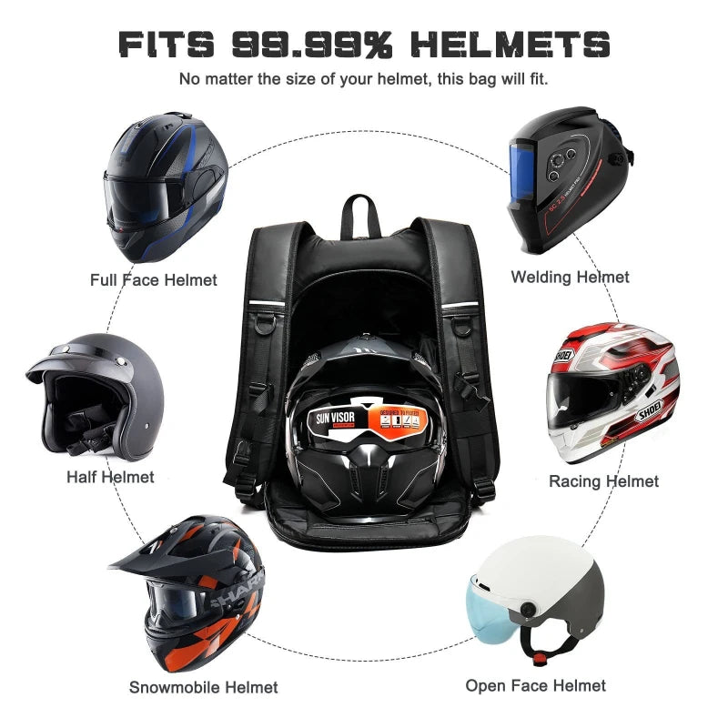 Motorcycle Backpack Waterproof Oxford Fabric Reflective Strips Night Qme