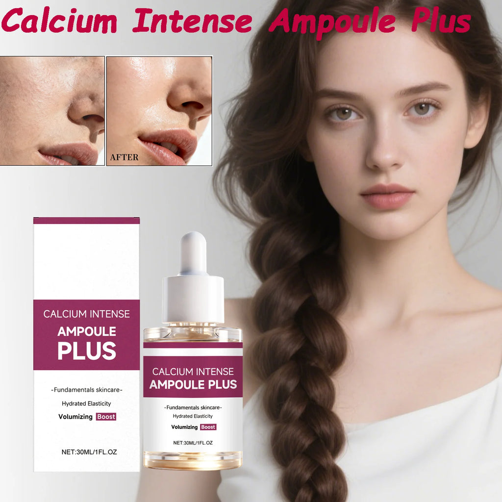Calcium Intense Ampoule Plus with Collagen Moisturizing Essence Firming Smoothing Brightening Revitalizing Hydrating Face Serum Qme