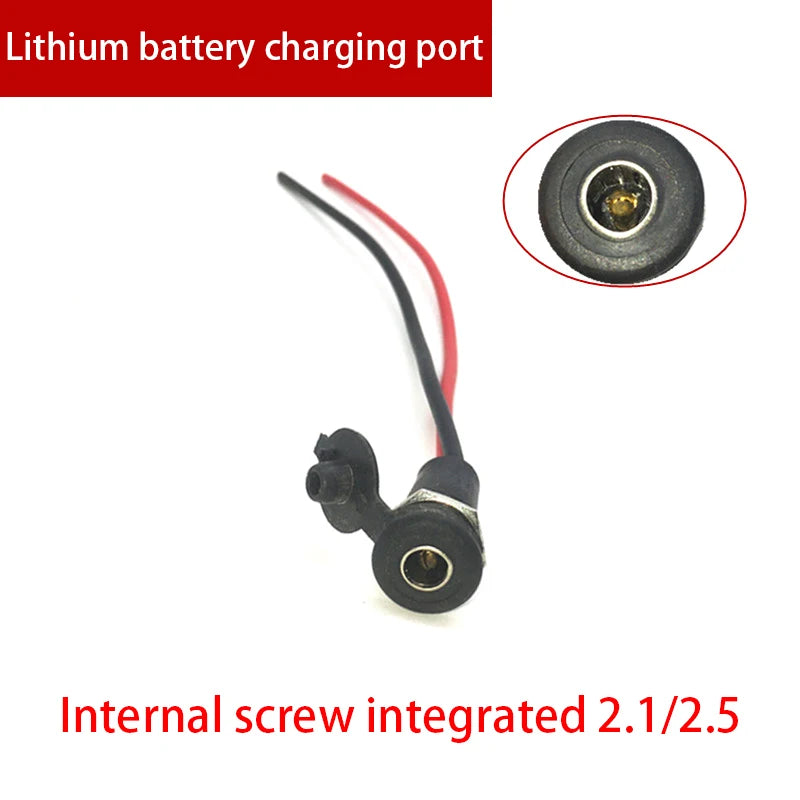 1PC Electric Bicycle Charging Head Lithium Battery Output Line Round Male And Female Base Dc2.1 / 2.5 Charger Plug Socket. Qme