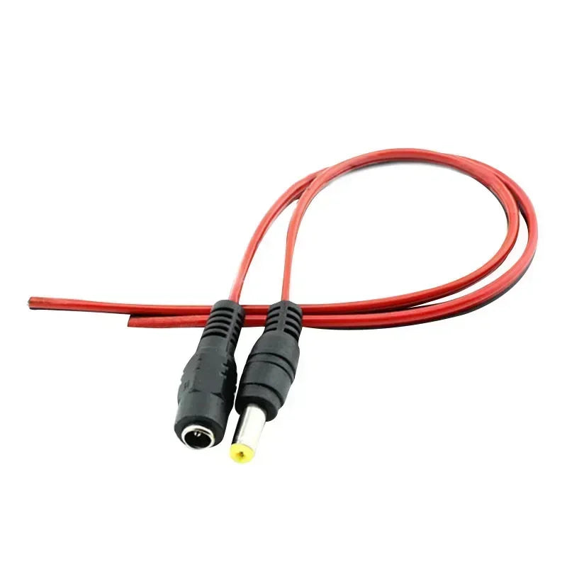12V DC, 26cm, 5.5mm x 2.1mm, Power supply adapter plug, male female jack cable cords wire for LED Strip Light Camera Qme 5Male 5Female