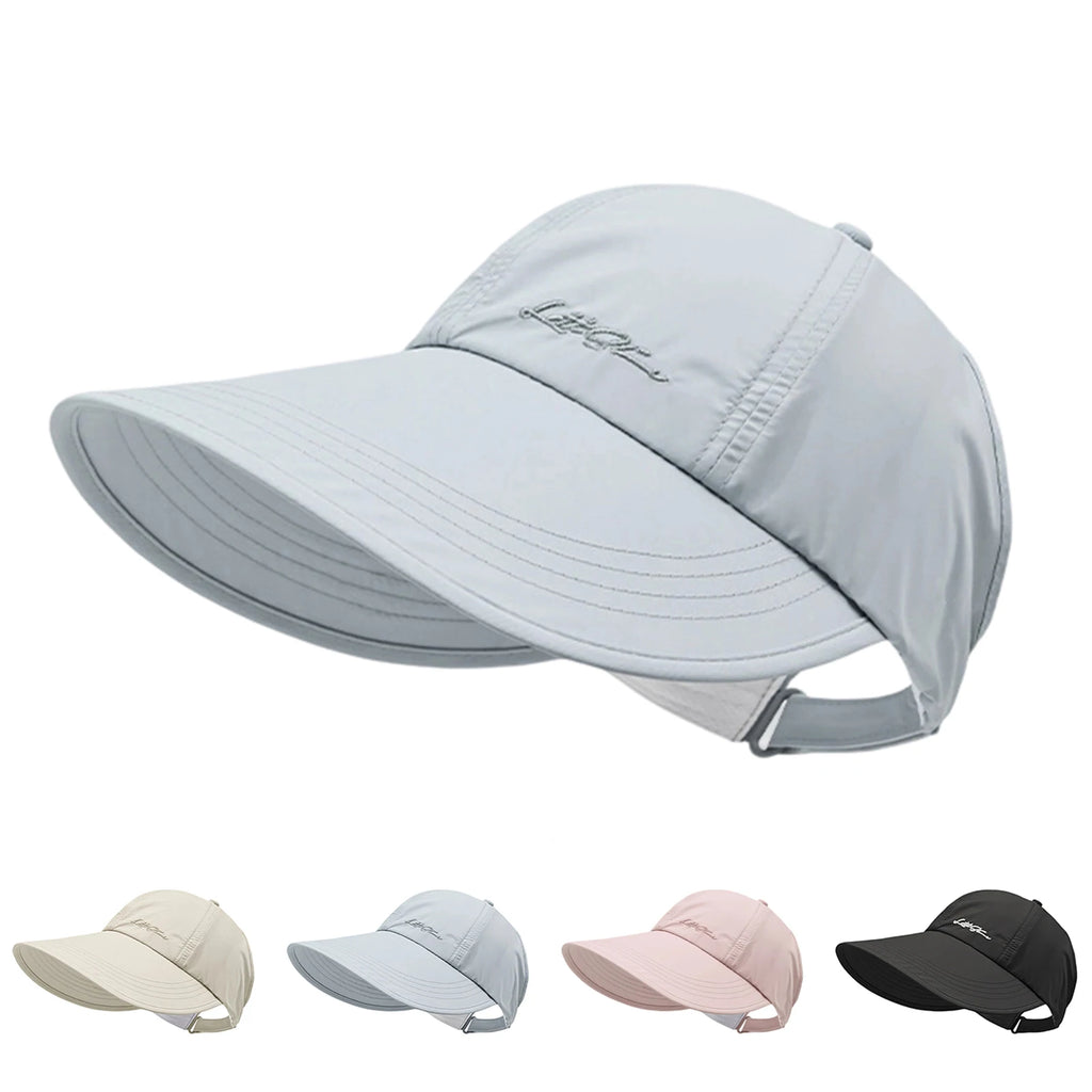 Men's and Women's Solid Color Baseball Caps Lightweight Wide Brimmed Outdoor Camping Hiking Caps Adjustable Buckle Sun Hats Qme