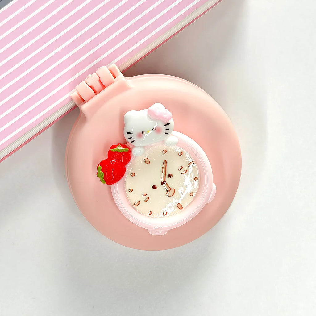 Hello Kitty Cartoon Alarm Clock Folding Air-cushion Comb Portable Qme 4