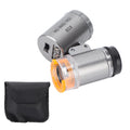Mini Microscope 2 LED Lights 60X Magnification Widely Used ABS Acrylic Microscope for Antique for Jewelry for Currency Qme as pic