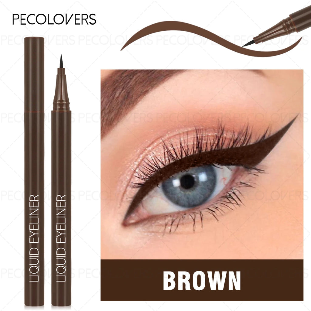 Ultra-fine Tip Liquid Eyeliner Pen Black Brown Pigmented Waterproof Qme 02