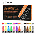 10/12 Colors Jumbo 15/10mm Acrylic Paint Marker Pen Set, Extra Broad Chisel Tips Rock Painting Graffitti POP Advertise Art Pens Qme 12 colors